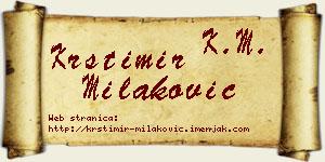Krstimir Milaković vizit kartica